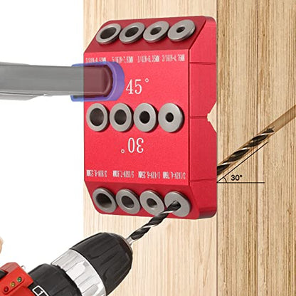 30°, 45°, 90° Angle Drill Guide Jig for Straight or Angled Holes 4 Sizes