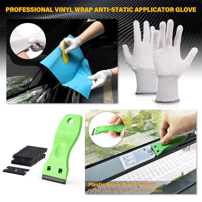 Gomake 10M Knife Less Vinyl Wrap Tools Kit Window Tint Tool Car Wrapping