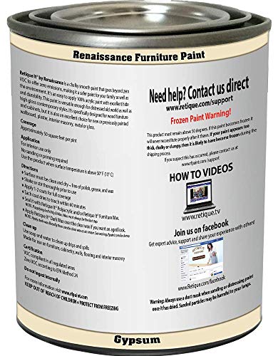 Retique It Chalk Furniture Paint by Renaissance DIY, Poly Kit, 21 Gypsum, 32 Ounces