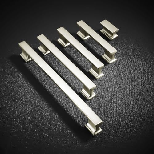 10 Pack 6 Inch Length|5 Inch(128mm) Hole Center Brushed Satin Nickel Kitchen Cabinet Handles, Cabinet Pulls Kitchen Cabinet Hardware, Cupboard Pulls, Drawer Handles - color: Brushed Satin Nickel, size: 5 inch Hole Center(128mm), style: 10 Pack Handle
