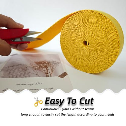 Cotton Webbing 2 Inch 5 Yards for Bag Strap Sewing Crafts, Yellow - color: Yellow