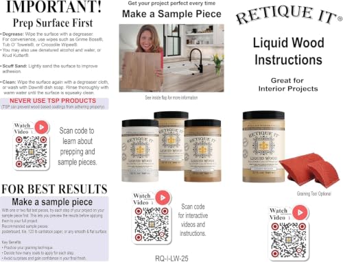 Retique It Liquid Wood - Real Wood Coating (32oz / Bleached) - color: 2 Bleached Wood, size: 32 Fl Oz (Pack of 1)