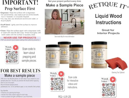 Retique It Liquid Wood - Real Wood Coating (32oz / Bleached) - color: 2 Bleached Wood, size: 32 Fl Oz (Pack of 1)