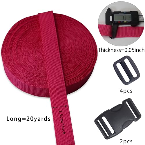 Maroon 1 inch Webbing Strap Kit for DIY Crafts-Backpacks-20yds - color: Maroon