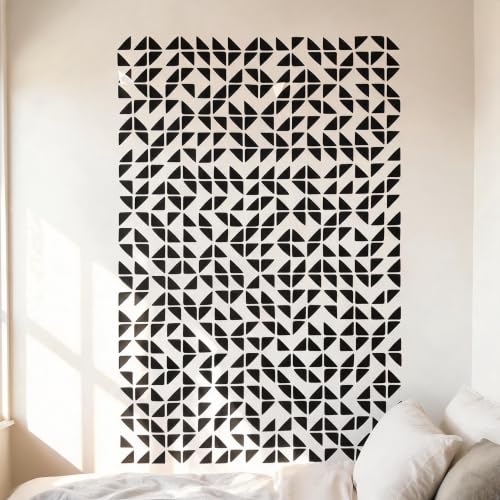 TIAMECH A4 Reusable Geometric Triangle Grid Stencil for Painting - color: Geometric Triangle Grid