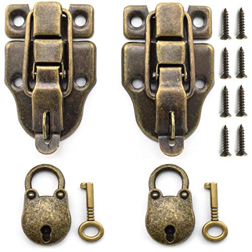 Retro Style Cabinet Duckbilled Toggle Hasp Latch and Antique Padlock Kit