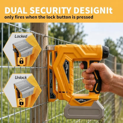 Upholstery Staple Gun Compatible with Dewalt 20V MAX Battery - color: Black and Yellow