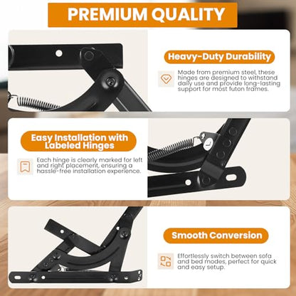 Futon Hinges, Adjustable Spring Mechanism Replacement Spring Hinge