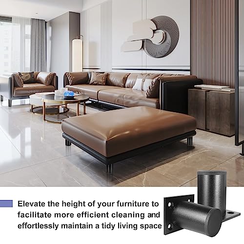 Aluminum Alloy Adjustable Furniture Legs 2.4 Inch / 60mm - Black - 4Pcs - size: 2.4 Inch