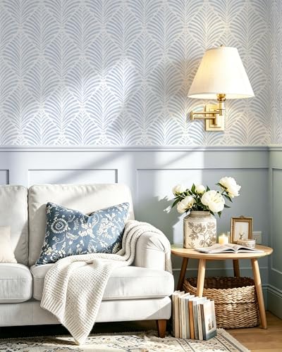 Safiyya Peel and Stick Wallpaper Boho Contact Paper Blue Geometric Modern Wall Paper Textured Self Adhesive Removable Wallpaper for Bedroom Bathroom Apartment Living Room Vinyl Rolls 17.3"x78.7" - color: Blue and White, size: 17.3" x 78.7"