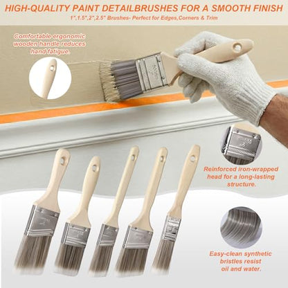 37PCS Paint Roller Kit with Thickened Extension Pole 2 to 4 FT, Plus