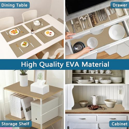 Self Adhesive Shelf Liner, 11.8" x 118.1" Peel and Stick Drawer Liner Khaki - color: Khaki, size: 11.8"W x 118.1"L