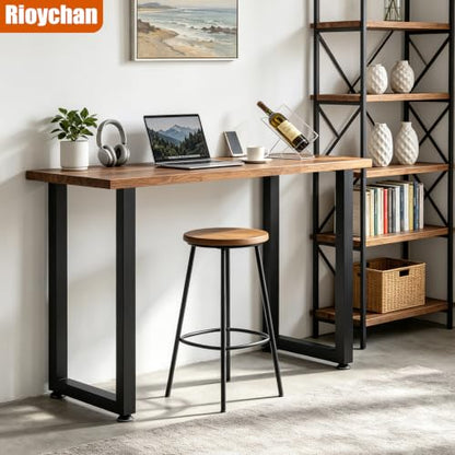 36 Inch Metal Bar Table Legs, Heavy Duty Desk Dinning Table Legs with Adjustment Feet Pads DIY Counter Height Feets, Set of 2,Black (H36'' x W17.7'') - size: H36" × W17.7" Square
