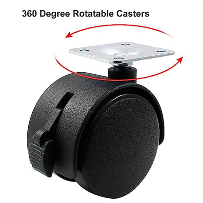 2 Inch Swivel Caster Wheels with Brake, Plate Caster, 4pcs - style: 2 Inch with Brake