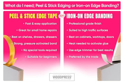 1" Matt White Peel & Stick Melamine Edge Banding, 25 ft - size: 1 inch