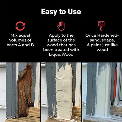 Abatron WoodEpox Kit - 2 Gallon - 2-Part Structural Epoxy Adhesive and Wood Hardener - Wood Filler Putty - size: 256 fluid ounce