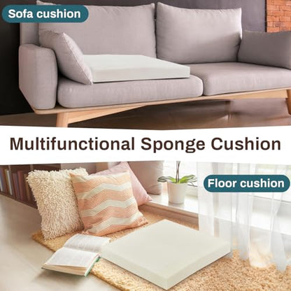 Frienda 2 Pack 2" x 22" x 22" Upholstery High Density Foam Square White - color: White, size: 3" X 22" X 22", style: Square