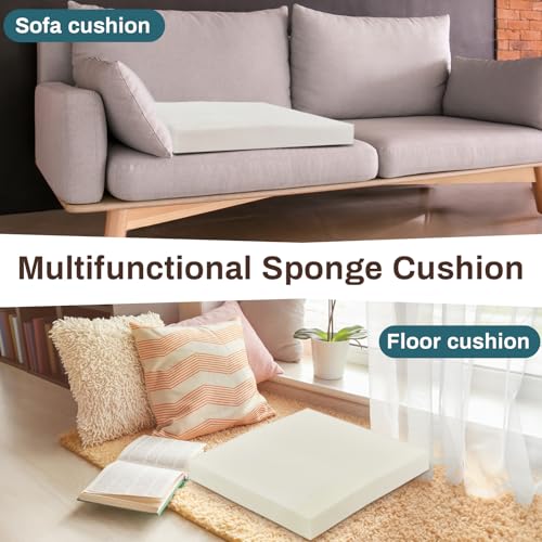 Frienda 2 Pack 3" x 24" x 24" Upholstery High Density Foam Square White - color: White, size: 3" X 24" X 24", style: Square