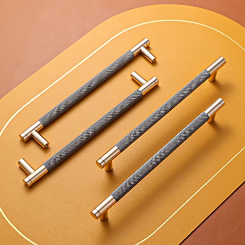 12 Pack 7 1/2 Inch 192 mm Barrel Cabinet Pulls Gold and Grey Cupboard Aluminum Handles Drawer Pull Cabinet Handles - color: Gold and Grey, size: 7 1/2 Inch