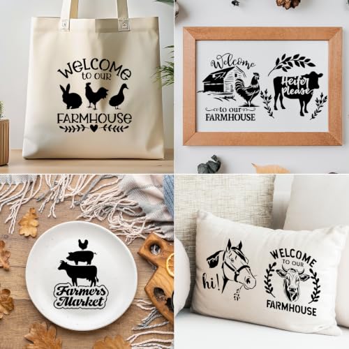 AFRITEE Fun Animal Stencils for Painting on Wood Farmhouse Reusable Crafts - style: Welcome