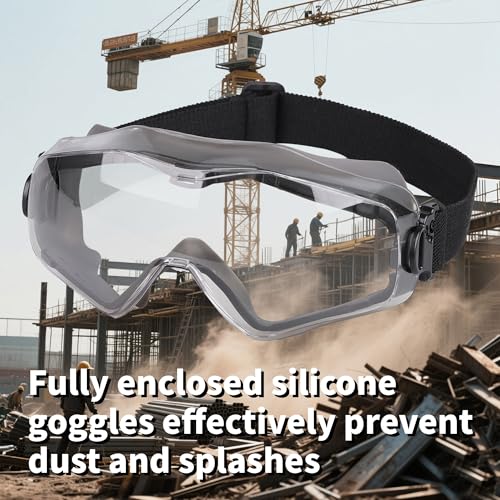ANSI Z87.1 Safety Goggles, Anti-Fog Scratch-Resistant Eye Protection, Black - style: Goggles Black