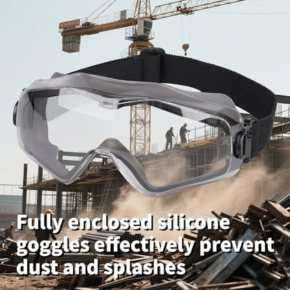 ANSI Z87.1 Safety Goggles, Anti-Fog Scratch-Resistant Eye Protection, Black - style: Goggles Black