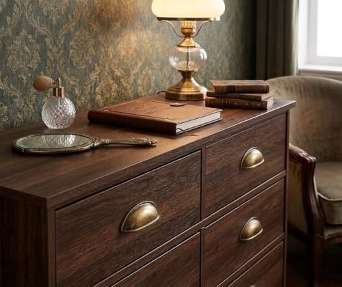 10 Pack 5" Drawer Pulls Antique Brass Cabinet Cup Pulls Kitchen Hardware Cabinet Handles Drawer Handles Knobs 5 inch Hole Center - color: Antique Brass, size: 5"(128mm) Hole Center