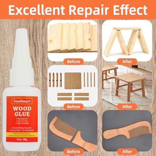 Wood Glue,90g Clear Carpenter Glue,Super Glue for Wood, Fast Drying Wood Glue for Craft, Metal,Furniture, Wood, and DIY(Pack of 3)