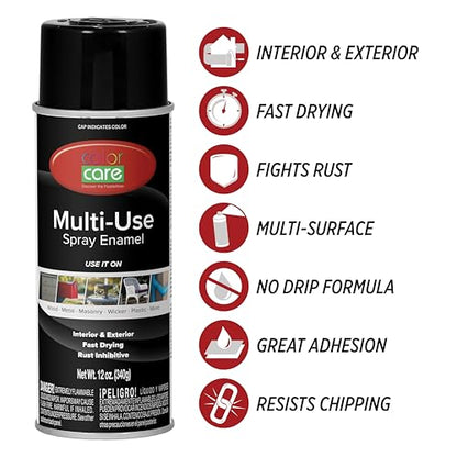 Spray Paint, 12 oz, 4-Pack (Flat/Gloss Black & White Mix) – All-Purpose, Indoor & Outdoor, Rust Resistant, for Wood, Metal, Plastic & Masonry - color: Flat/Gloss Black & White Mix