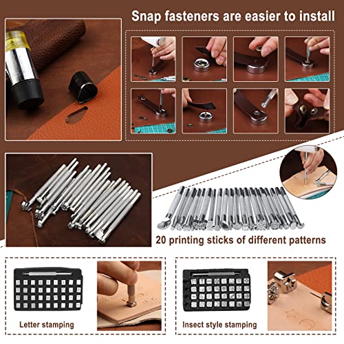 628 Pcs Leather Working Tools Kit, Leather Crafting Kit with Tools Supplies - size: 628 Pcs