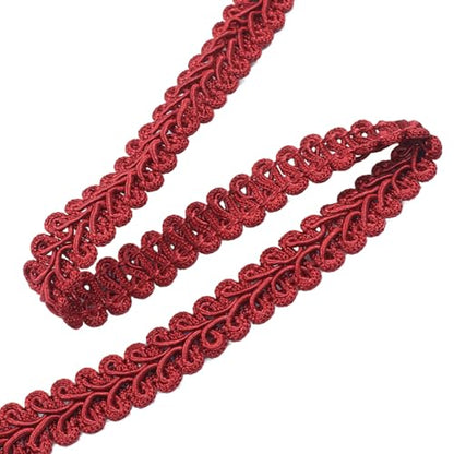 Gimp Braid Trim, Burgundy, 1/2 Inch, 14 Yards - color: Burgundy
