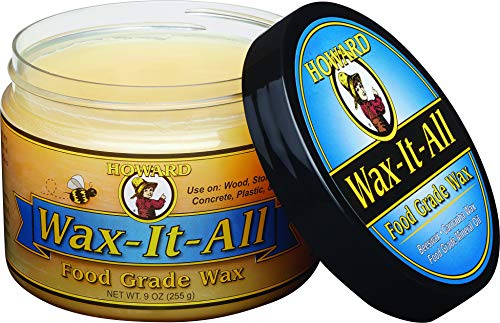 Howard Products Food-Grade Wax Paste | For Wood & Metal | Water-Resistant | With Beeswax & Carnauba | 9 Fl oz, Pack of 6 - size: 9 Ounce (Pack of 6)