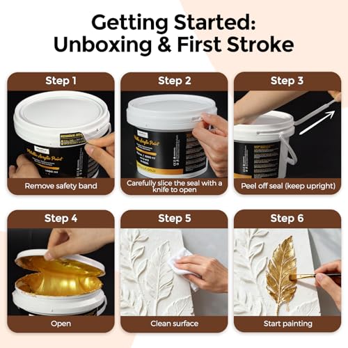 Nicpro Metallic Gold Acrylic Paint, 69oz/2040ml Large Gold Leaf Paint - color: Gold, size: 69 Fl Oz (Pack of 1)