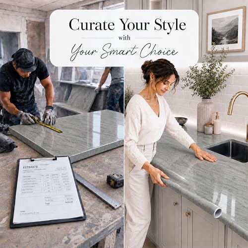 Very Berry Sticker Marble Contact Paper (Deep Gray, 15.7" x 78", 1 Pack) - color: Deep Gray, size: 15.7" x 78"