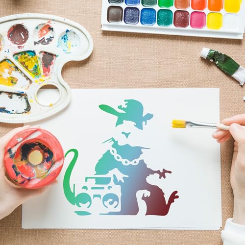AFRITEE Reusable Graffiti Stencils for Painting - 36 Pcs Against War Street Art Painting Stencil for DIY Clothes Canvas Decoration, Pursuit of Peace Graffiti Template for Wall Spray Paint Decor - style: Graffiti