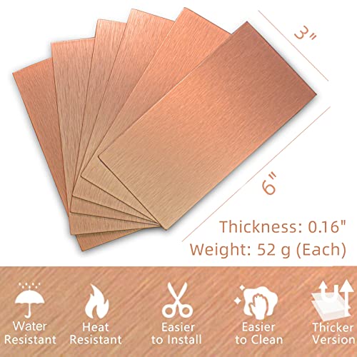 Aluminum Peel and Stick Backsplash Tile Panels - 3"x6" 40-Pack - color: Copper
