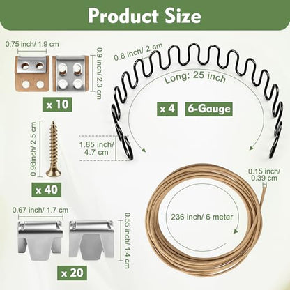 25" Couch Spring Repair Kit, 4Pack Upholstery Spring Seat Repair