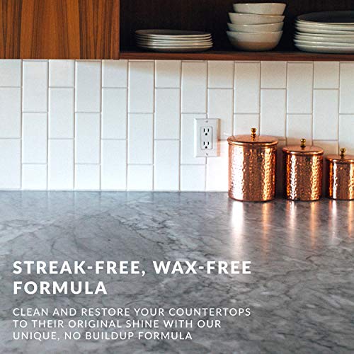 HOPE'S Countertop Restoration Polish, Streak-Free Kitchen Counter Cleaner, No Buildup on Countertops, Quartz, Marble, Corian, Composite, and Granite Polish, 8 Fl Oz, Pack of 12 - style: 8 Fl Oz (Pack of 12)