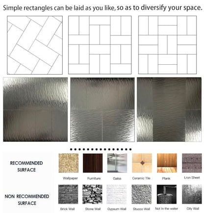 64pcs Mosaic Peel & Stick Wall Stickers, Light Gold - color: Light Gold