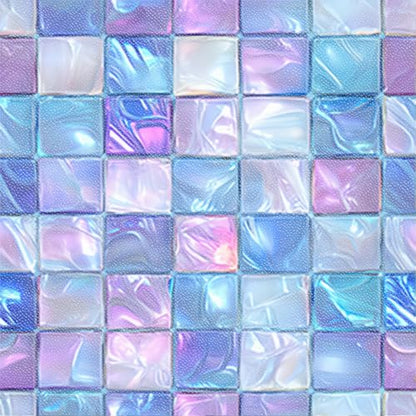HOMETITUTE Ice Blue Purple Mosaic Floor 12in Vinyl Tile - color: Purple