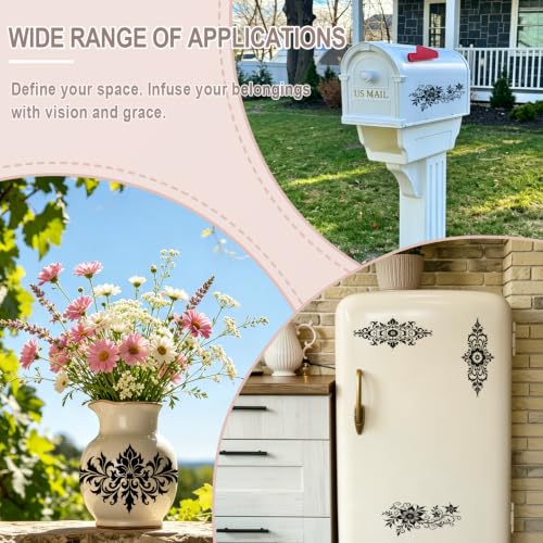 4 PCS Classic Floral Borde Rub on Transfer Stickers for Furniture