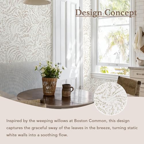 Heroad Peel and Stick Wallpaper Modern Boho Contact Paper Neutral Beige Wall Paper Removable Waterproof Self Stick Renter Friendly Wallpaper for Bedroom Living Room Bathroom Kitchen Vinyl 17.3”x393” - color: Light Brown, size: 17.3" x 393"
