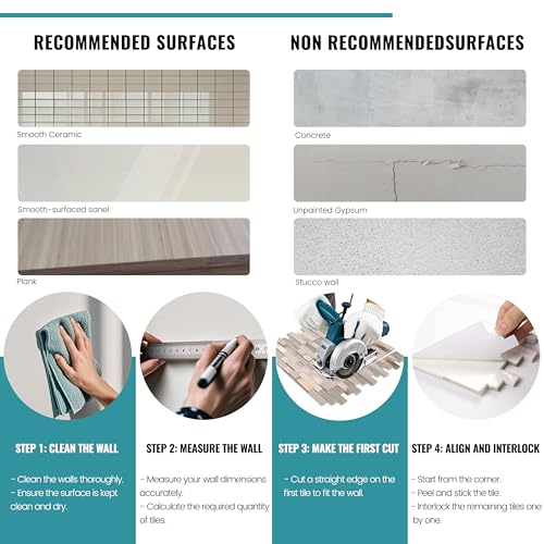 Nicesungdeco Peel and Stick 3D Natural Stone Mosaic Backsplash Tiles, 12" x 12" 5-Sheet Backsplash Self Adhesive Tiles for Kitchen Fireplace Vanity (Grey Gold) - color: GREY GOLD