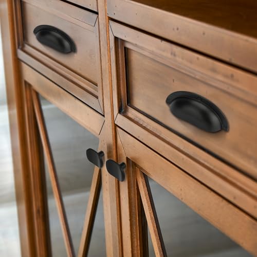 12 Pack Matte Black zinc Alloy Solid Cabinet Knobs,Single Hole Drawer Square knob Handles for Cabinets and Dresser Drawers Rustic 877 - color: Matte Black, size: 12 Pack