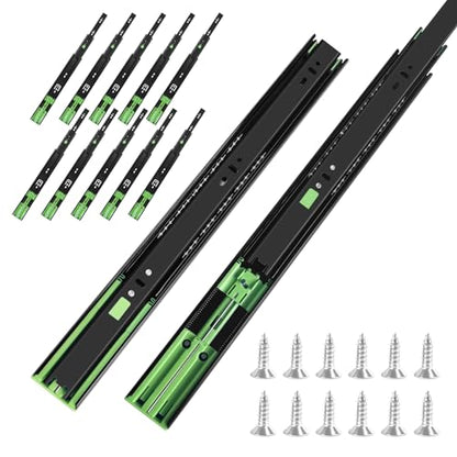 22 inch Soft Close Drawer Slides 6 Pairs Ball Bearing Full Extension Cabinet Drawer Slides 3 fold, Side Mount, 100 LB Capacity Heavy Duty Drawer Slide 22" Black - size: 22inch(550mm), style: Black-6