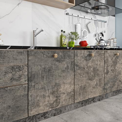 Livelynine 15.8x394 Peel and Stick Wallpaper Concrete Look Brown Masculine Dark Academia Lime Wash Wallpaper Adhesive Cement Textured Wall Paper Renter Friendly Countertop Contact Paper Waterproof - color: Aged Concrete, size: 15.8" x 394"