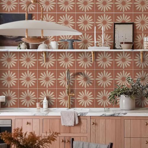 7.87×7.87in Bohemian Peel and Stick Tiles Wall Sticker Self-Adhesive Tile Kitchen Bathroom Waterproof Wear-Resistant Home Decor -20pcs - size: 7.87"×7.87"-20 pcs