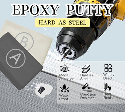 Epoxy Putty 12oz 2 Part Epoxy Sculpt Clay Fix Leaks - color: Grey