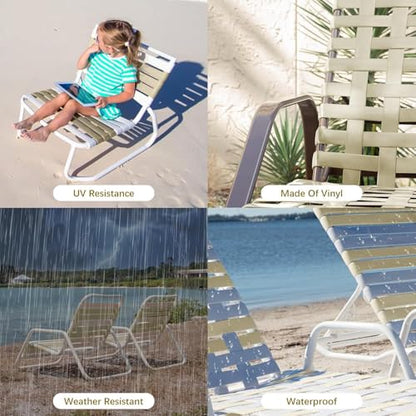 LukLoy 2" Wide 60ft Long Vinyl Straps for Patio Chairs Repairs, Driftwood - color: Driftwood, size: 60 Ft strap + 60 rivets