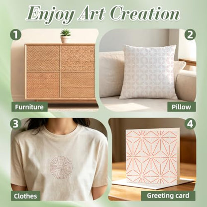 Texture Stencils for Crafts Reusable 16Pcs Stencils(5X5 Inch) - color: Texture 16